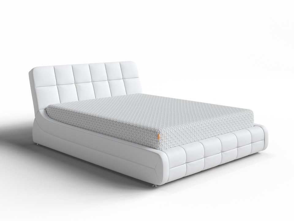 Кровать Corso-6 BS с ПМ Экокожа Белый 140x190 58380₽