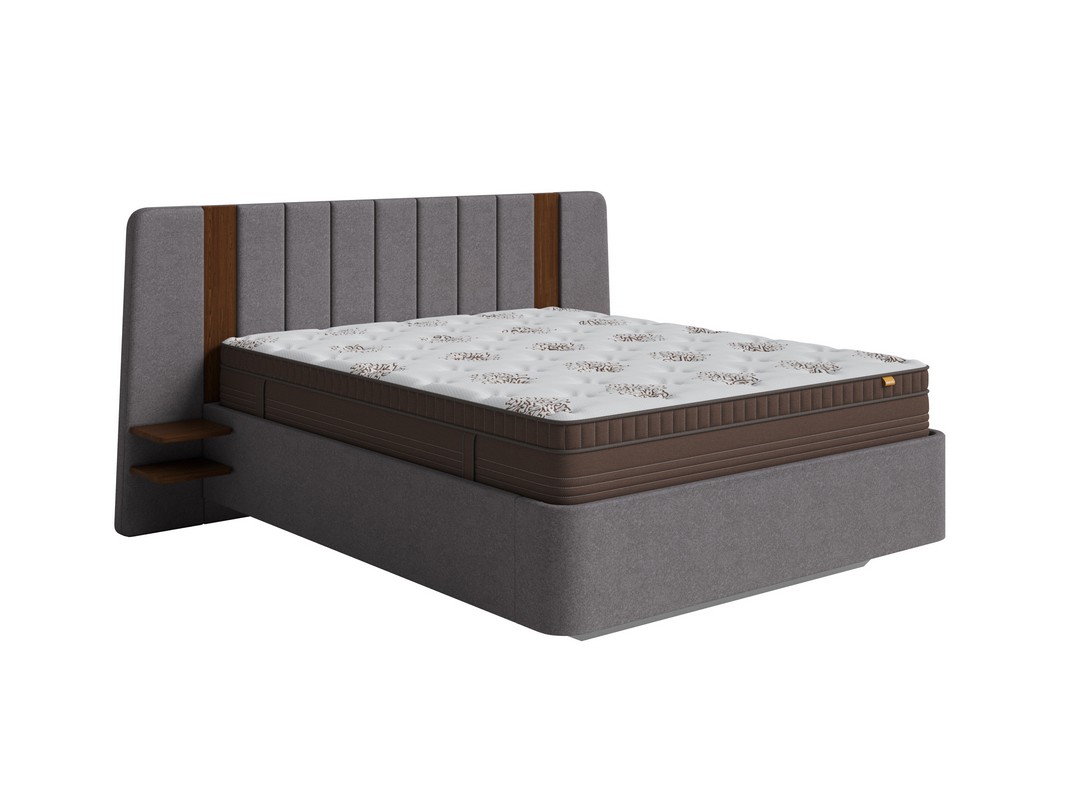 Кровать FlyEdge с подъёмным механизмом (Ткань: Рогожка Nice Мокко) 180x200
