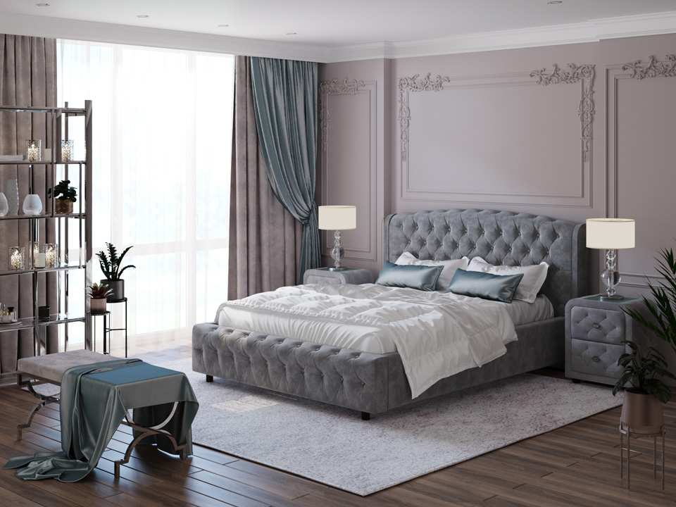 Кровать Орматек Salvatore (Экокожа Серебристый перламутр) 140x190