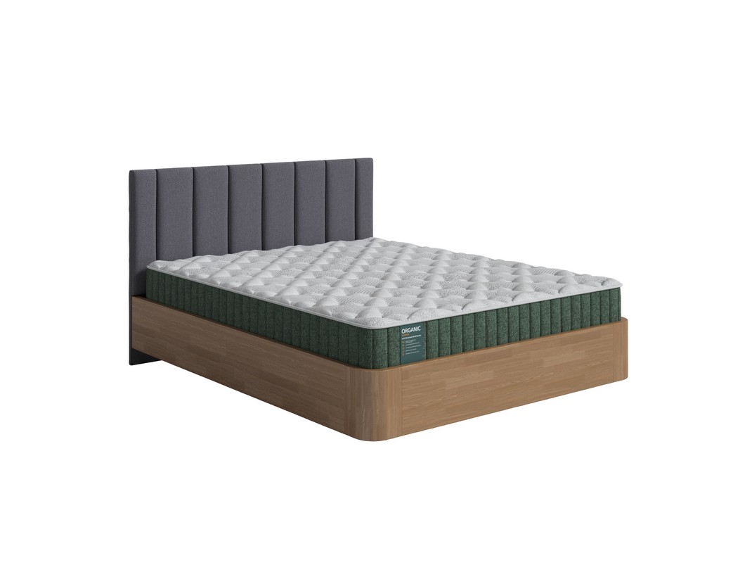 Кровать Орматек FlyWood Lite с подъёмным механизмом (Ткань: Рогожка Белая эмаль (сосна) с брашированием/Nice Кремовый) 140x190