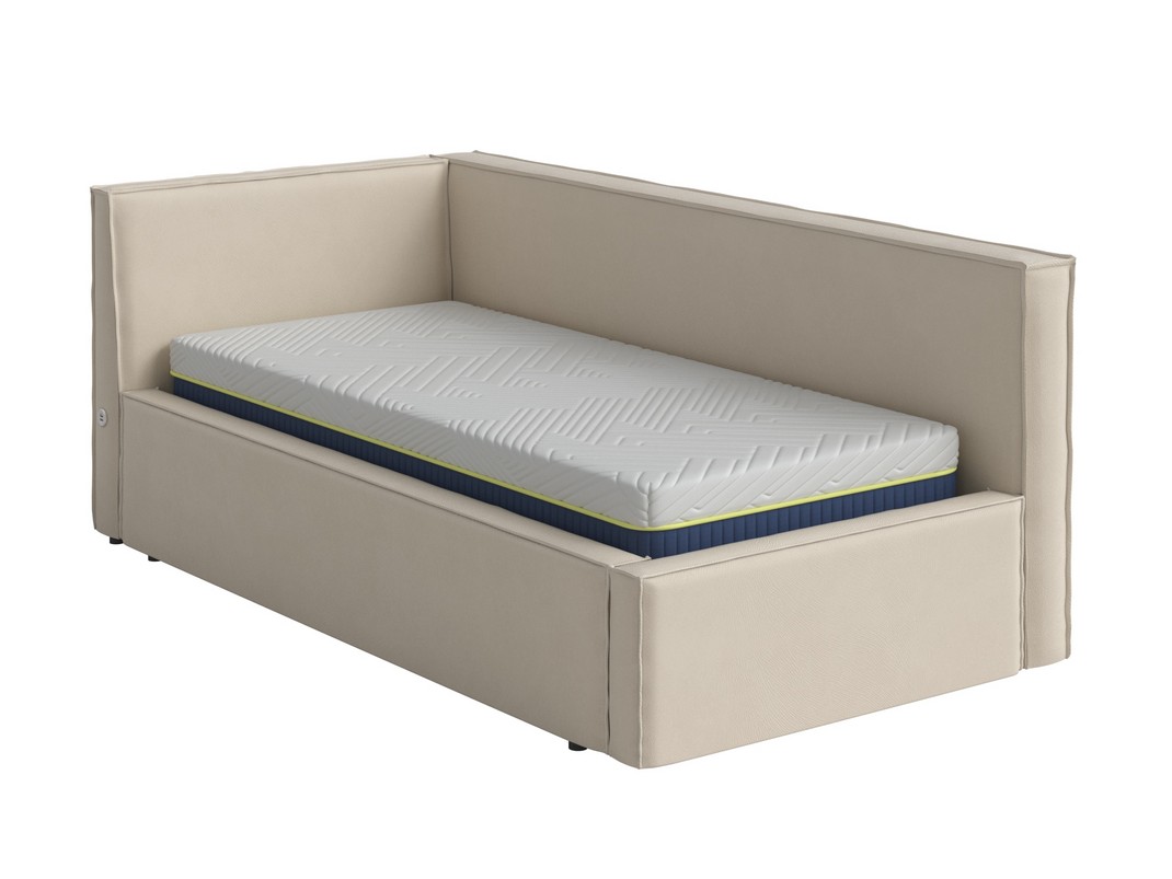 Кровать Кровать-софа Porto Lite (правая) (Ткань: Велюр Forest 4 Бежевый) 90x190