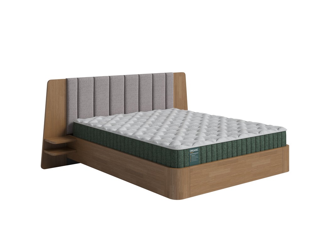 Кровать FlyWood ТканьМассив береза Антик березаЛофти Лазурь 140x190 121610₽