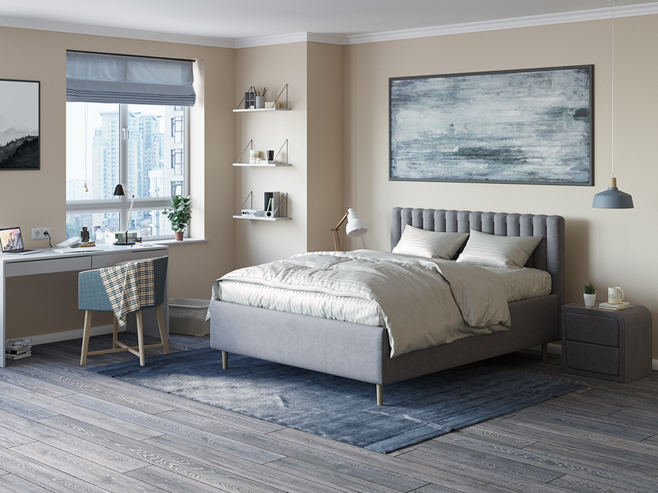 Кровать Орматек Madison Lite с подъёмным механизмом (Ткань: Велюр Лофти Серый) 140x200