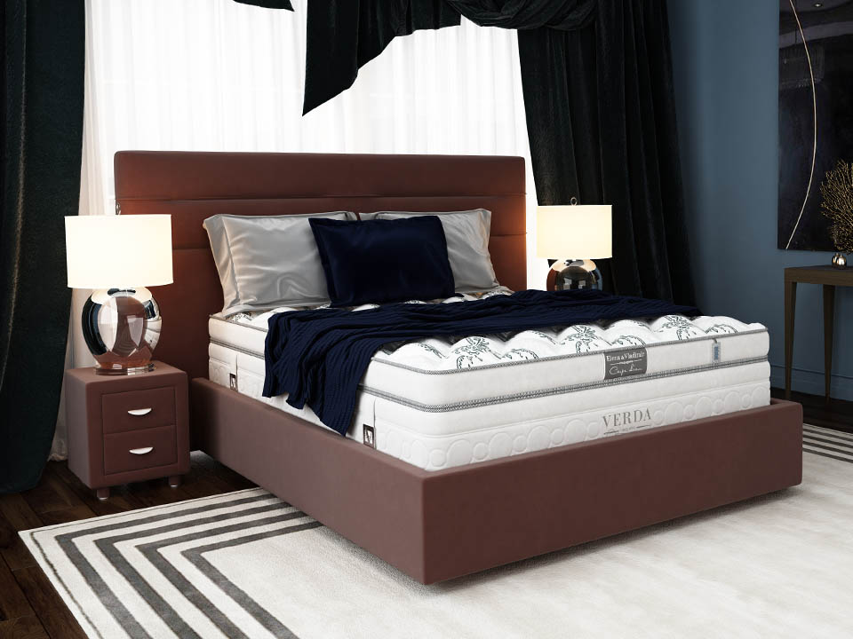 Кровать Спальная система Verda Modern Ткань Флок Велсофт Спелая слива 180x210 423640₽