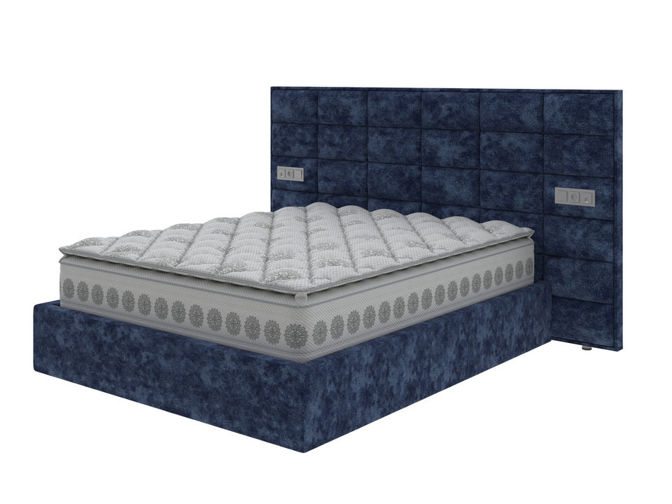 Кровать Спальная система Verda Chocolate с подготовкой для электрики Ткань Микрошенилл Rialto Сапфир 160x190 227490₽