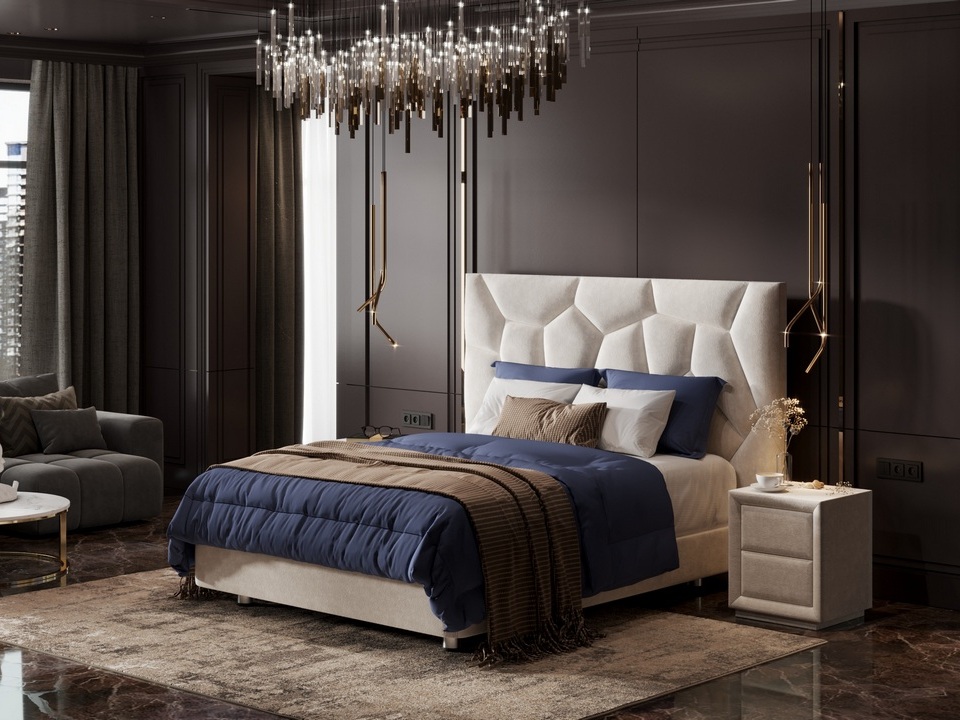 Кровать Спальная система Verda Gems Compact Ткань Флок Велсофт Бежевый 160x190 445040₽